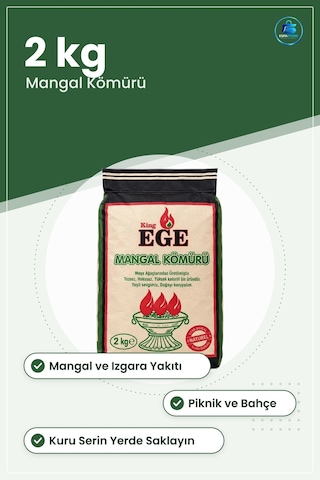 Mangal Kömürü 2 Kg Isıtma Yakıtı Barbekü Izgara Bahçe Piknik Yeme