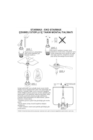 Visam Starmax Çekmeli Rezervuar İç Takım Zeplin Flotörlü 608-001 Kırmızı