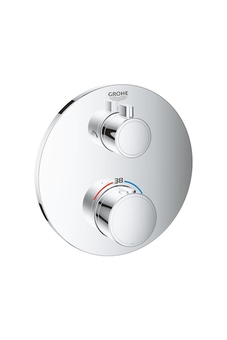 Grohe 24076000 Grohtherm Termostatik 2 Çıkışlı Divertörlü Banyo&Duş Bataryası Gümüş Krom