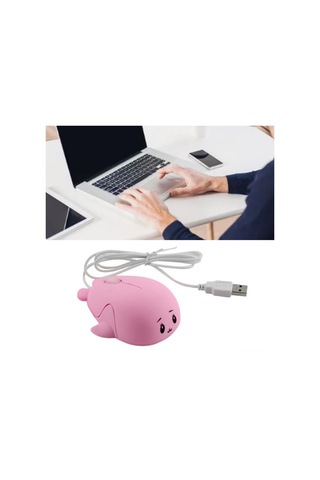 Xindoker Köpekbalığı Desenli Kablolu Fare - Hassas Takip, Ergonomik Tutuş, Windows/mac Uyumlu Pembe Kartoon Mouse