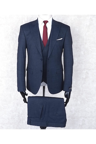 Jan Carlucci Slimfit Yelekli Drop 6 Takım-Lacivert