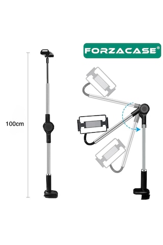 Forzacase 4.7 -12.9 Esnek Masaüstü Tablet & Telefon Tutucu 360 Döner, Ayarlanabilir Stand Fc1203