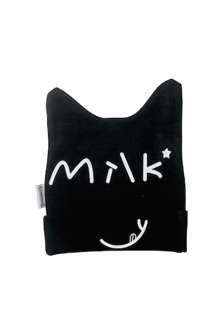 Cramerr Penye İnterlok Milk Baskılı Bebek Bere Kulak Detaylı