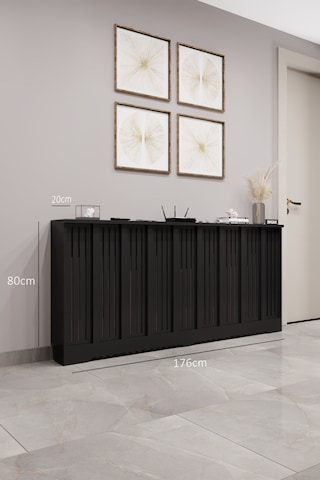 Efes Model, Siyah Renk, 176 Cm Petek Kaplama, Dresuar Siyah