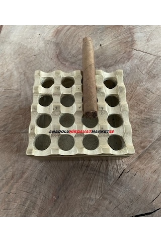 Antik Pirinç Sarı Küllük Puro Küllüğü Siğara Küllük 11 11cm