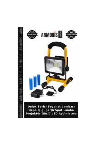 Delux Serisi Seyahat Lambası Depo Işığı Şarjlı Spot Lamba Projektör Güçlü Led Aydınlatma Diğer
