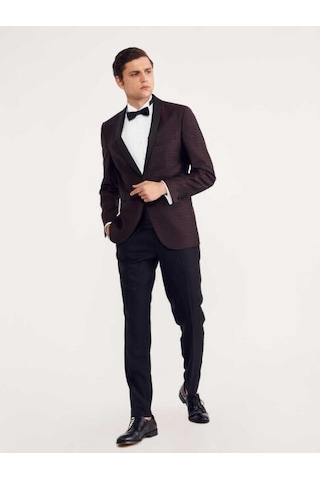 Bisse Erkek Slim Fit Smokin Bordo