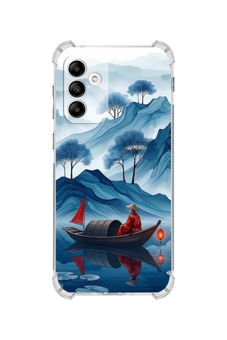 Printify Samsung Galaxy M13 İle Uyumlu Simya Serisi Sonsuz Akış Tasarımlı Uv Baskılı Köşe Korumalı Antişok Kılıf Şeffaf