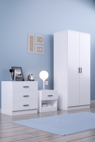 Abete-2 Kapılı Dolap +komodin 1 Çekmeçeli +şifoniyer 3çekmeceli