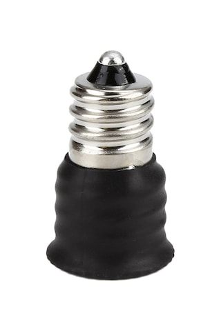 Konesam E12'den E14'e Voltaj Uyumlu Led Ampul Dönüştürücü, Siyah Renkli Bakır Tabanlı Adaptör