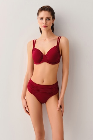 Suwen Balenli Körüklü Toparlayıcı Bikini Üst Sbn25940c020 Bordo
