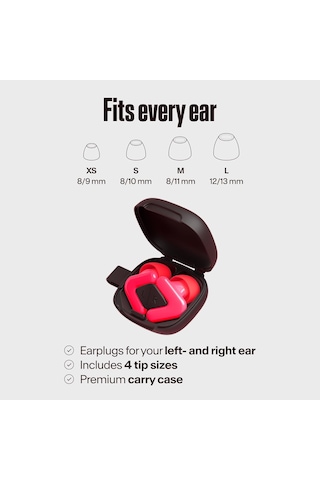 Tune Hifi Konser Kulak Tıkaçları, 19 Db Net Ses Koruması, Pembe
