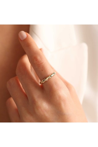 Altın Dainty Yüzük Taşsız T12546 Renkli