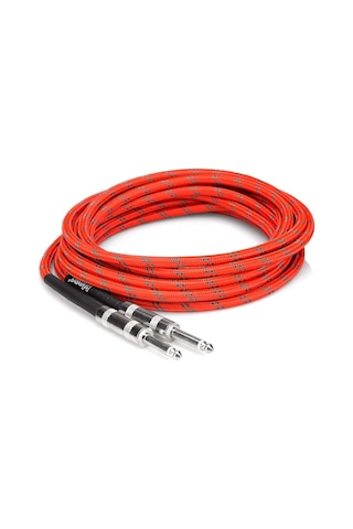 3gt18c3 Kumaş Gitar Kablosu Kırmızı/yeşil 1/4" Ts - 1/4" Ts