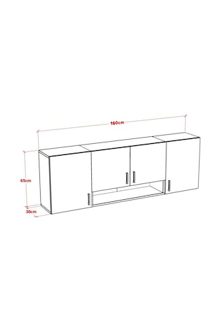 Milo Üst Modül Mutfak Dolabı 160 Cm Beyaz