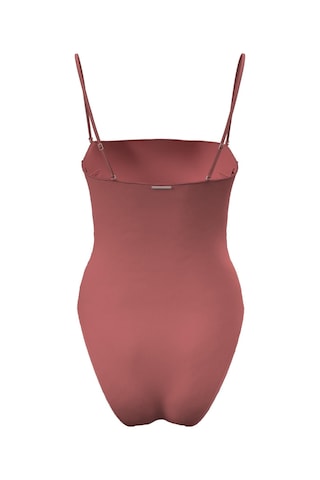 Calvin Klein Kadın Straplez Dusty Cedar Tek Parça Mayo-13390 Dusty Cedar