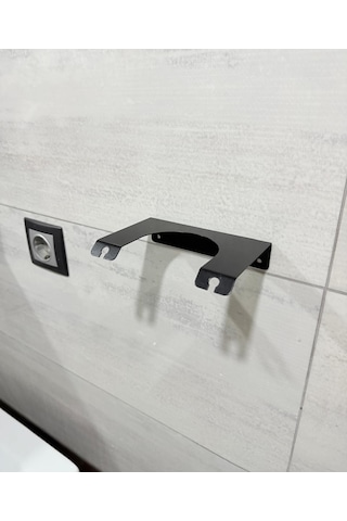 Saç Kurutma Makinesi Askısı Fön Makinesi Askısı Dekoratif Askı Me Siyah