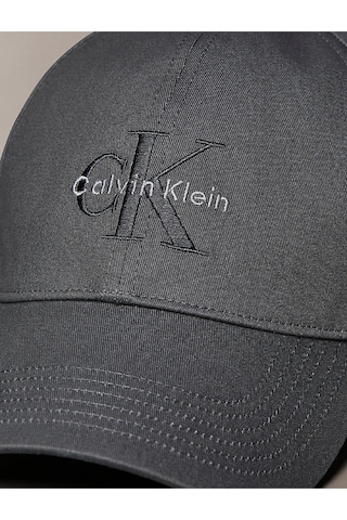Calvin Klein Men Gray Embroidered Monogram Logo Baseball Cap-15072 Charcoal Gray