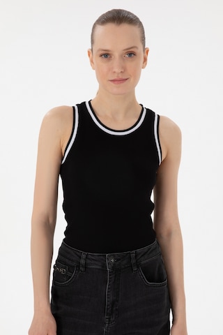 U.S. Polo Assn. Kadın Siyah Kolsuz Bisiklet Yaka Tişört 50305857-VR046