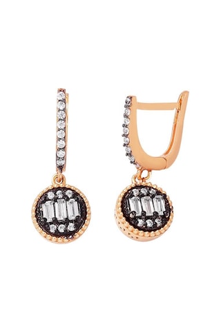 Baget Taşlı Rose Altın Küpe TMS720KP-68