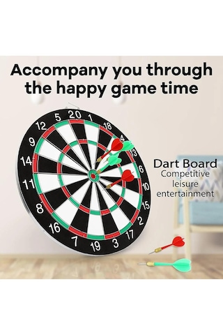 Büyük Boy Dart Seti 36 Cm Çift Taraflı Dart Hedef Tatası 6 Oklu