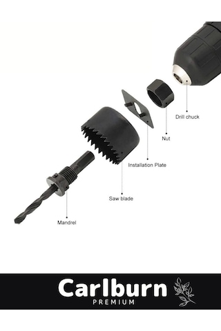 Premium 16 Parça Panç Seti Ağaç Kesme Alyan Anahtarlı Alçıpan Tavan Kesme Matkap Ucu Takımı