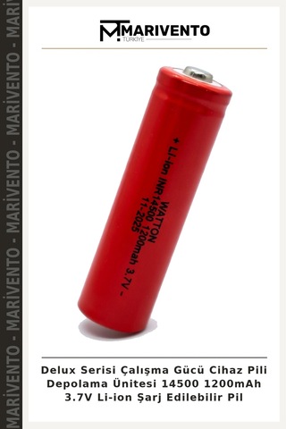 Delux Serisi Çalışma Gücü Cihaz Pili Depolama Ünitesi 14500 1200mah 3.7v Li-ion Şarj Edilebilir Pil