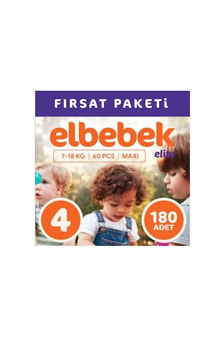 Elbebek Elite Bebek Bezi 4 Numara Maxi Fırsat Paketi 180 Adet 3'lü