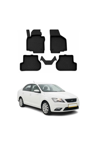 Seat Toledo 2012-2019 Uyumlu 4d Havuzlu Paspas Kauçuk Siyah 5 Parça