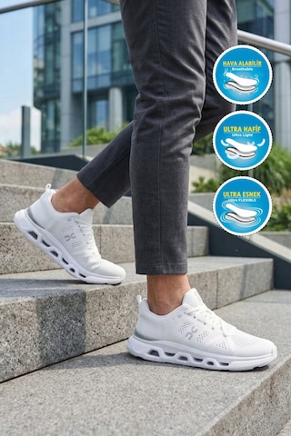 Walkway Beyaz-buz Fileli Hafif Esnek Erkek Spor Ayakkabı Vista 160 M