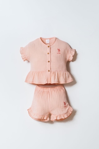 U.s. Polo Assn. Kız Bebek Turuncu Şort Takım 5274-50093 Turuncu