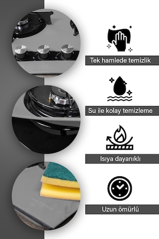 Kumtel Set Üstü Ocak Koruyucu Silikon Mat Gri
