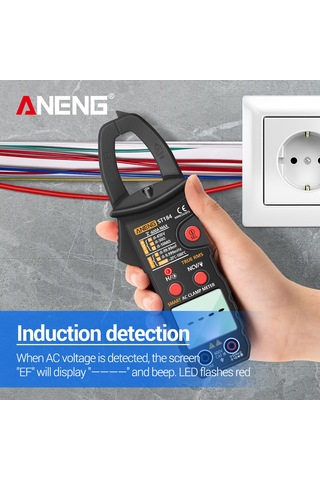 Jeemson Aneng St184 Siyah Gerçek Rms Klepmetre - Ac/dc Voltaj, Akım, Direnc, Kapasite, Sıcaklık, Frekans Ölçümü Pil Yok