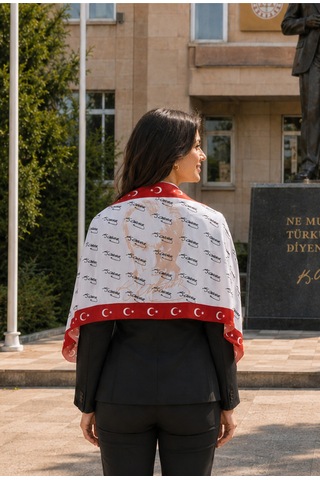 Tarzını Seç Atatürk İmzalı Atkı / Şal / Fular 120x34 Cm İmzabeyaz