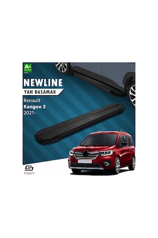S-dizayn Renault Kangoo 3 Uzun Şase Newline Siyah Yan Basamak 223 Cm 2021 Üzeri A+ Kalite