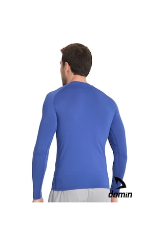 Hnc Sport Erkek Uzun Kol Sax Mavisi Fit Compression Fitness Spor Body Tshirt Saks Mavi