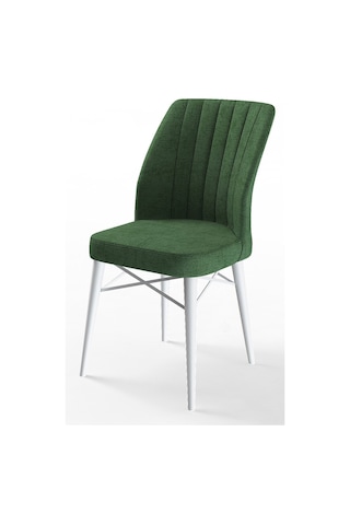 Canisa Concept Arp Serisi 70x110 Sabit Mutfak Masası Takımı Beyaz Mermer Desen Masa 4 Haki Yeşil Sandalye Masa Barok Ahşap Desen Sandalye Haki Yeşil