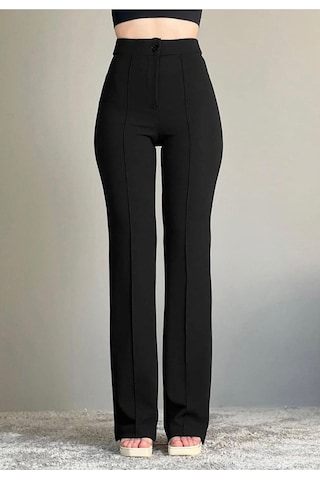 Melek Moda Kadın Siyah Palazzo Pantolon Siyah