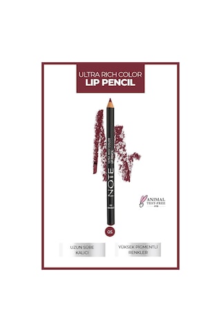 Note Cosmetique Ultra Rich Color Lip Pencil Dudak Kalemi 05 Cherry - Mor