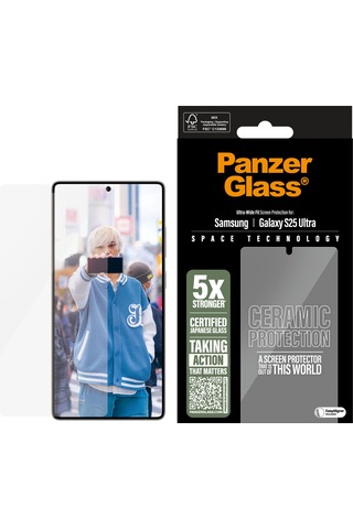 Panzerglass Samsung Galaxy Uyumlu S25 Ultra-wide Fit Tam Koruma Çerçeve Aparatlı Ekran Koruyucu