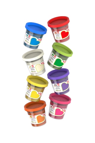 Doğal Oyun Hamuru - Mini-cup- 8'li Set 8x65gr Çok Renkli