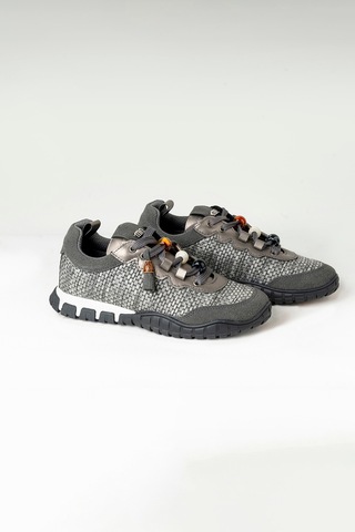 Tw Tonny White Tokyo - 193-1 Kadın Hasır Sneaker Süet Detaylı Boncuklu Calla Gri