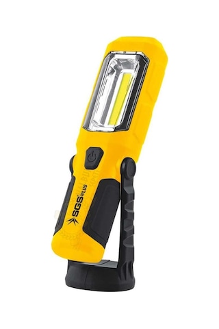 Sgs Usb Şarjlı Mıknatıslı Ayaklı Led Fener 350 Lumen Sarı - Siyah