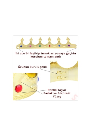 Plastik Kral Tacı - Altın