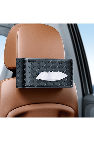 Homyl Mendil Kutusu Kapağı Dikdörtgen Dispenser Otomotiv Araba Siyah