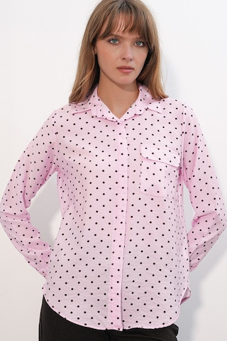 Hiccup Bdart Oversize Puantiyeli Dokuma Gömlek Toz Pembe