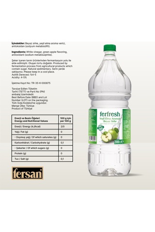 Ferfresh Beyaz Sirke 2 Lt Pet Yeşil Elma Aromalı