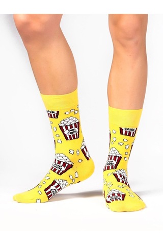 Ozzy Socks Pop Corn Desenli Erkek Çorap Sarı