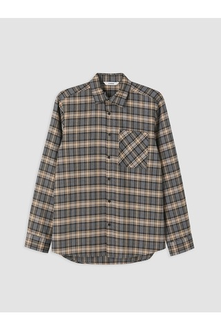Lcw Eco İndigo Regular Fit Ekose Erkek Gömlek Ceket