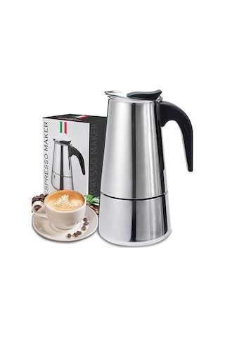 4 Kişilik Çelik Mokapot Espresso Filtre İtalyan Kahve Makinesi